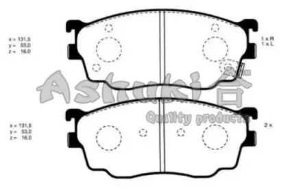 Комплект тормозных колодок, дисковый тормоз ASHUKI купить
