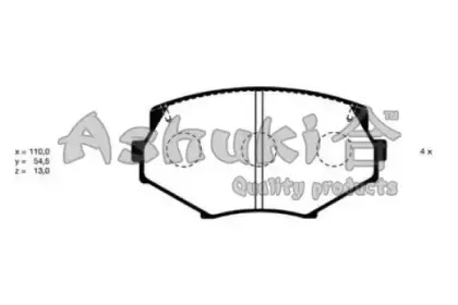 Комплект тормозных колодок, дисковый тормоз ASHUKI купить