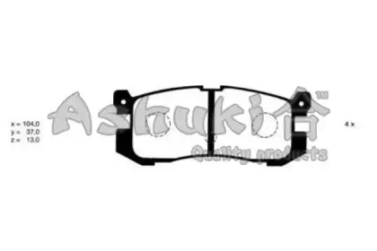 Комплект тормозных колодок, дисковый тормоз ASHUKI купить
