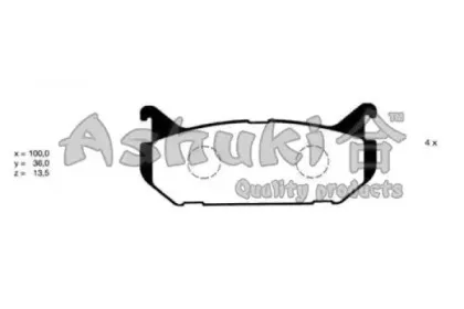 Комплект тормозных колодок, дисковый тормоз ASHUKI купить