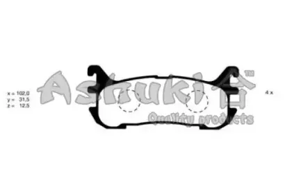 Комплект тормозных колодок, дисковый тормоз ASHUKI купить