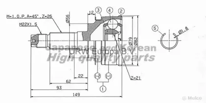 Шарнирный комплект, приводной вал ASHUKI купить