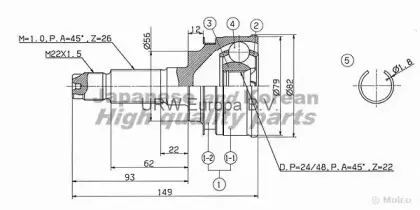 Шарнирный комплект, приводной вал ASHUKI купить