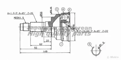 Шарнирный комплект, приводной вал ASHUKI купить