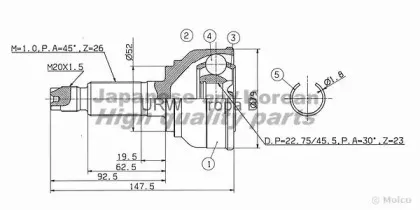 Шарнирный комплект, приводной вал ASHUKI купить