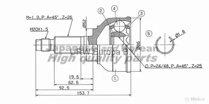 Шарнирный комплект, приводной вал ASHUKI купить