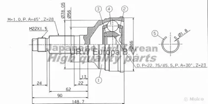 Шарнирный комплект, приводной вал ASHUKI купить