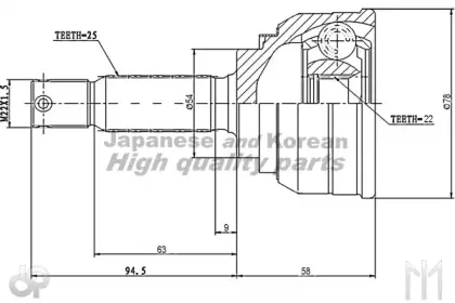 Шарнирный комплект, приводной вал ASHUKI купить