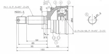 Шарнирный комплект, приводной вал ASHUKI купить