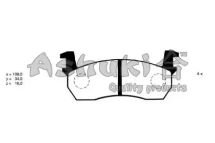 Комплект тормозных колодок, дисковый тормоз ASHUKI купить