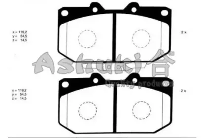 Комплект тормозных колодок, дисковый тормоз ASHUKI купить
