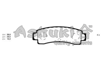 Комплект тормозных колодок, дисковый тормоз ASHUKI купить