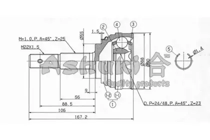 Шарнирный комплект, приводной вал ASHUKI купить