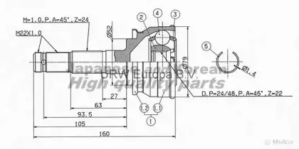 Шарнирный комплект, приводной вал ASHUKI купить