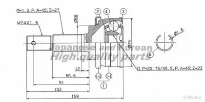 Шарнирный комплект, приводной вал ASHUKI купить