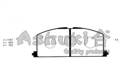 Комплект тормозных колодок, дисковый тормоз ASHUKI купить