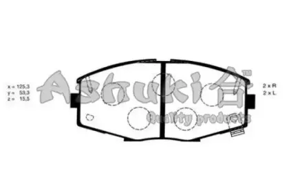 Комплект тормозных колодок, дисковый тормоз ASHUKI купить
