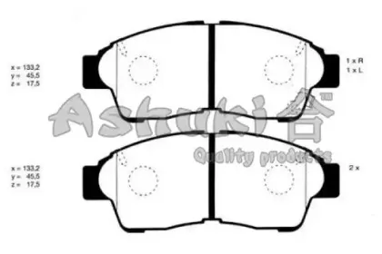 Комплект тормозных колодок, дисковый тормоз ASHUKI купить