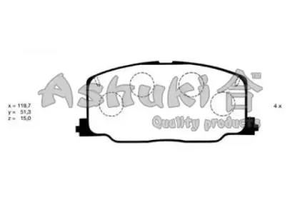 Комплект тормозных колодок, дисковый тормоз ASHUKI купить