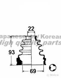 Комплект пылника, приводной вал ASHUKI купить