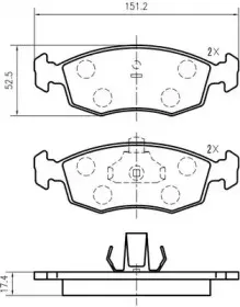 Комплект тормозных колодок, дисковый тормоз VEMA купить