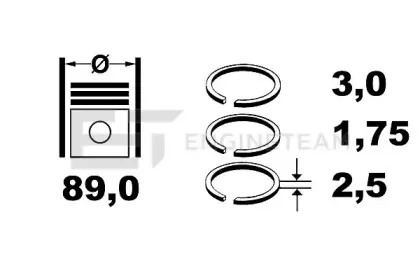 Комплект поршневых колец ET ENGINETEAM купить
