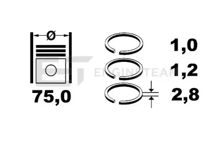 Комплект поршневых колец ET ENGINETEAM купить