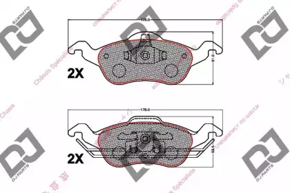 Комплект тормозных колодок, дисковый тормоз DJ PARTS купить