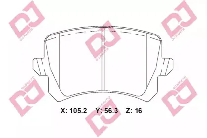 Комплект тормозных колодок, дисковый тормоз DJ PARTS купить
