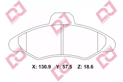 Комплект тормозных колодок, дисковый тормоз DJ PARTS купить