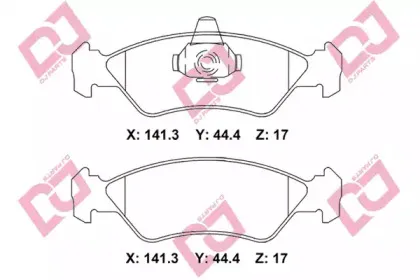 Комплект тормозных колодок, дисковый тормоз DJ PARTS купить
