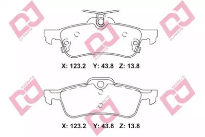 Комплект тормозных колодок, дисковый тормоз DJ PARTS купить
