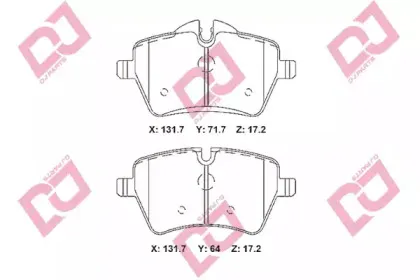 Комплект тормозных колодок, дисковый тормоз DJ PARTS купить