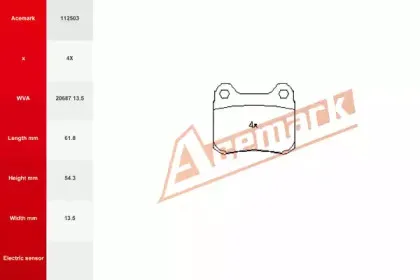 Комплект тормозных колодок, дисковый тормоз ACEMARK купить