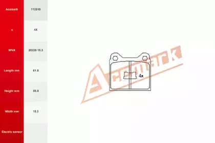 Комплект тормозных колодок, дисковый тормоз ACEMARK купить