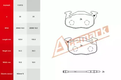 Комплект тормозных колодок, дисковый тормоз ACEMARK купить