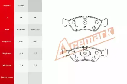 Комплект тормозных колодок, дисковый тормоз ACEMARK купить