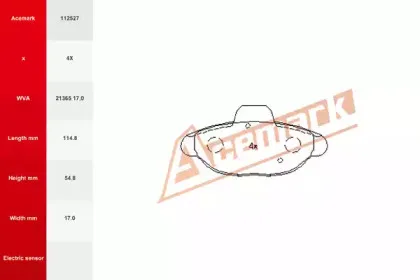 Комплект тормозных колодок, дисковый тормоз ACEMARK купить