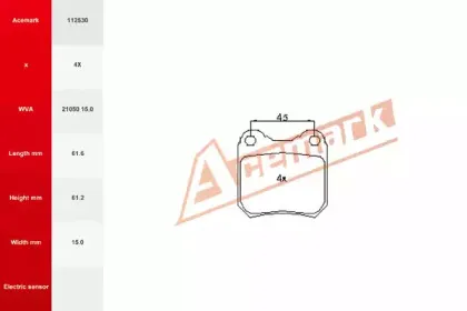 Комплект тормозных колодок, дисковый тормоз ACEMARK купить