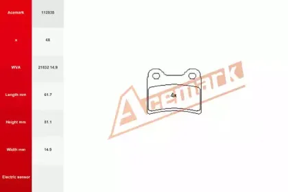 Комплект тормозных колодок, дисковый тормоз ACEMARK купить