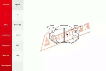 Комплект тормозных колодок, дисковый тормоз ACEMARK купить