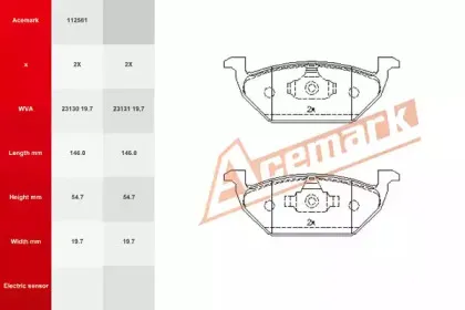 Комплект тормозных колодок, дисковый тормоз ACEMARK купить