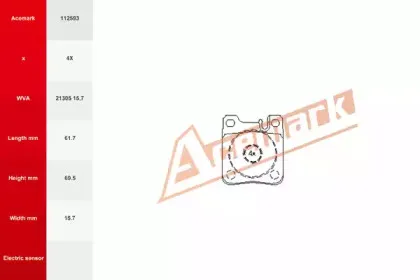 Комплект тормозных колодок, дисковый тормоз ACEMARK купить