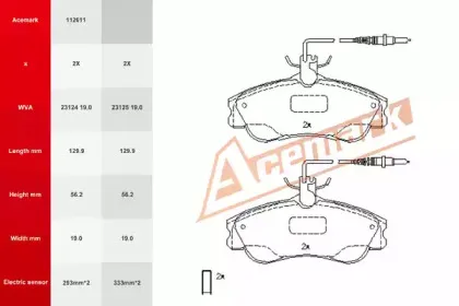 Комплект тормозных колодок, дисковый тормоз ACEMARK купить