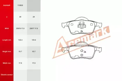 Комплект тормозных колодок, дисковый тормоз ACEMARK купить