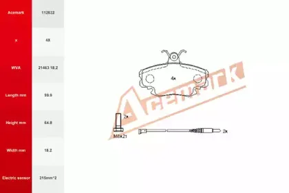 Комплект тормозных колодок, дисковый тормоз ACEMARK купить