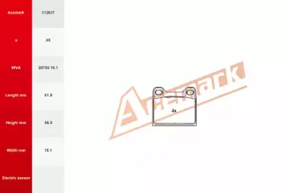 Комплект тормозных колодок, дисковый тормоз ACEMARK купить