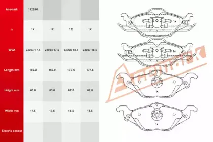 Комплект тормозных колодок, дисковый тормоз ACEMARK купить