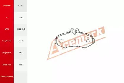 Комплект тормозных колодок, дисковый тормоз ACEMARK купить