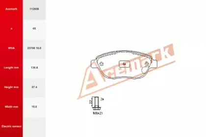 Комплект тормозных колодок, дисковый тормоз ACEMARK купить